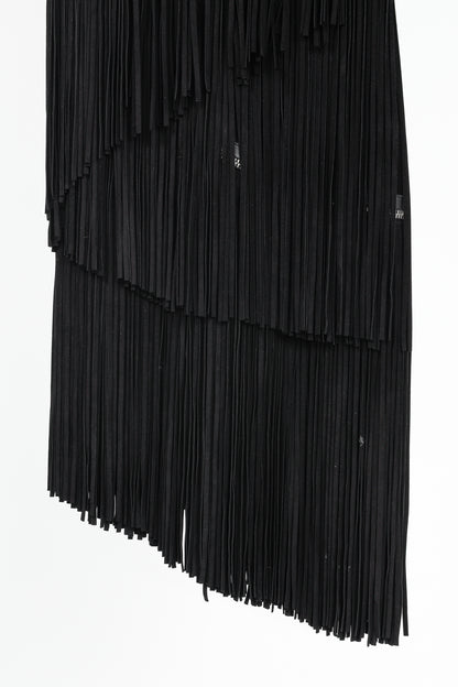 Dsquared2 PF/15 Black Suede-Fringe Sleeveless Mini Dress