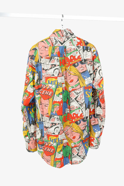 ERL SS/23 Comic Book Multicolor Printed Cotton Shirt