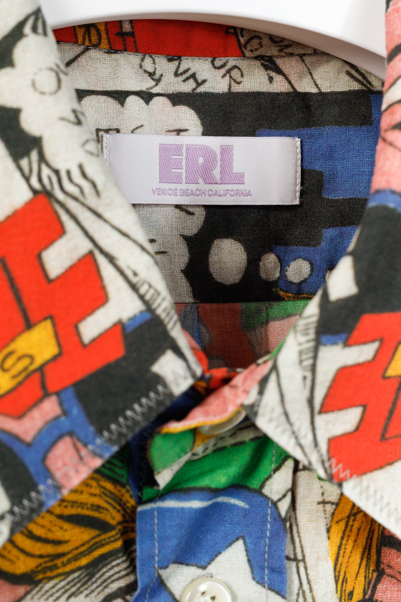 ERL SS/23 Comic Book Multicolor Printed Cotton Shirt