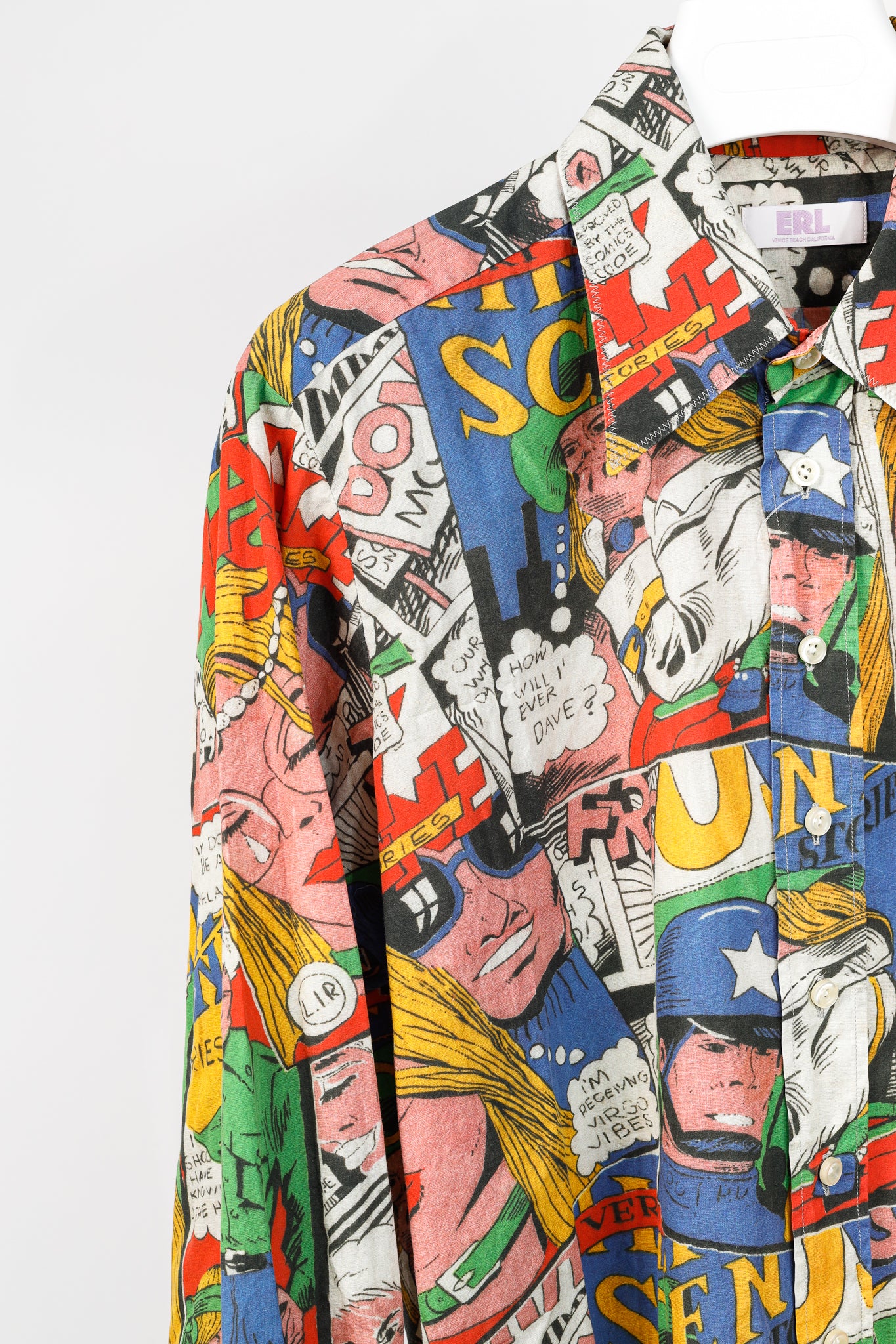 ERL SS/23 Comic Book Multicolor Printed Cotton Shirt