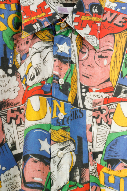 ERL SS/23 Comic Book Multicolor Printed Cotton Shirt