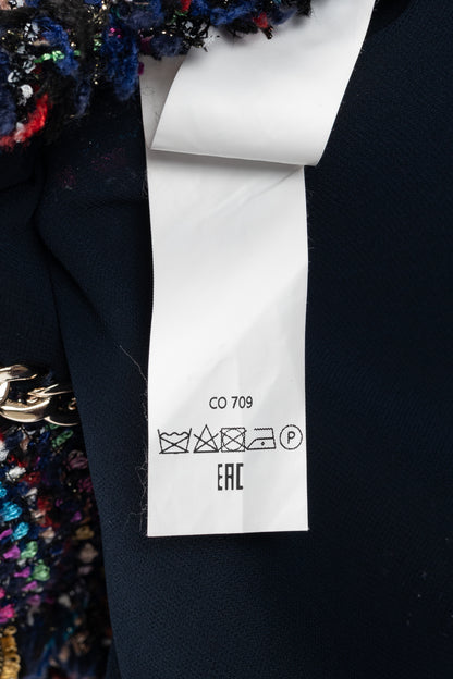 Edward Achour Paris Multicolour Tweed Fringe-Trim Jacket