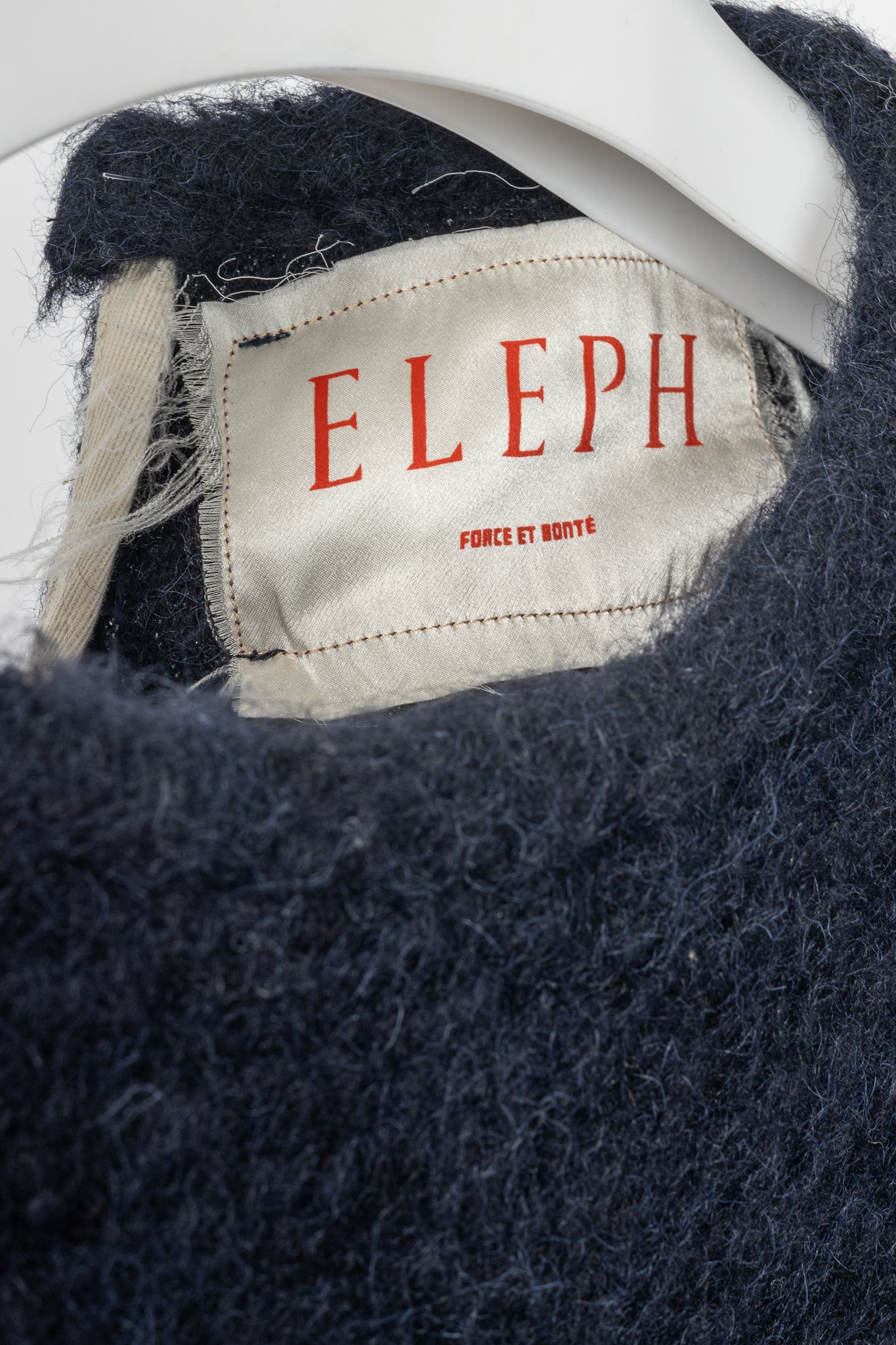 Eleph Fuzz Navy Side-Tie Wool Vest
