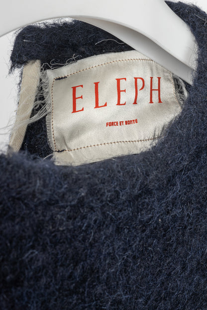 Eleph Fuzz Navy Side-Tie Wool Vest