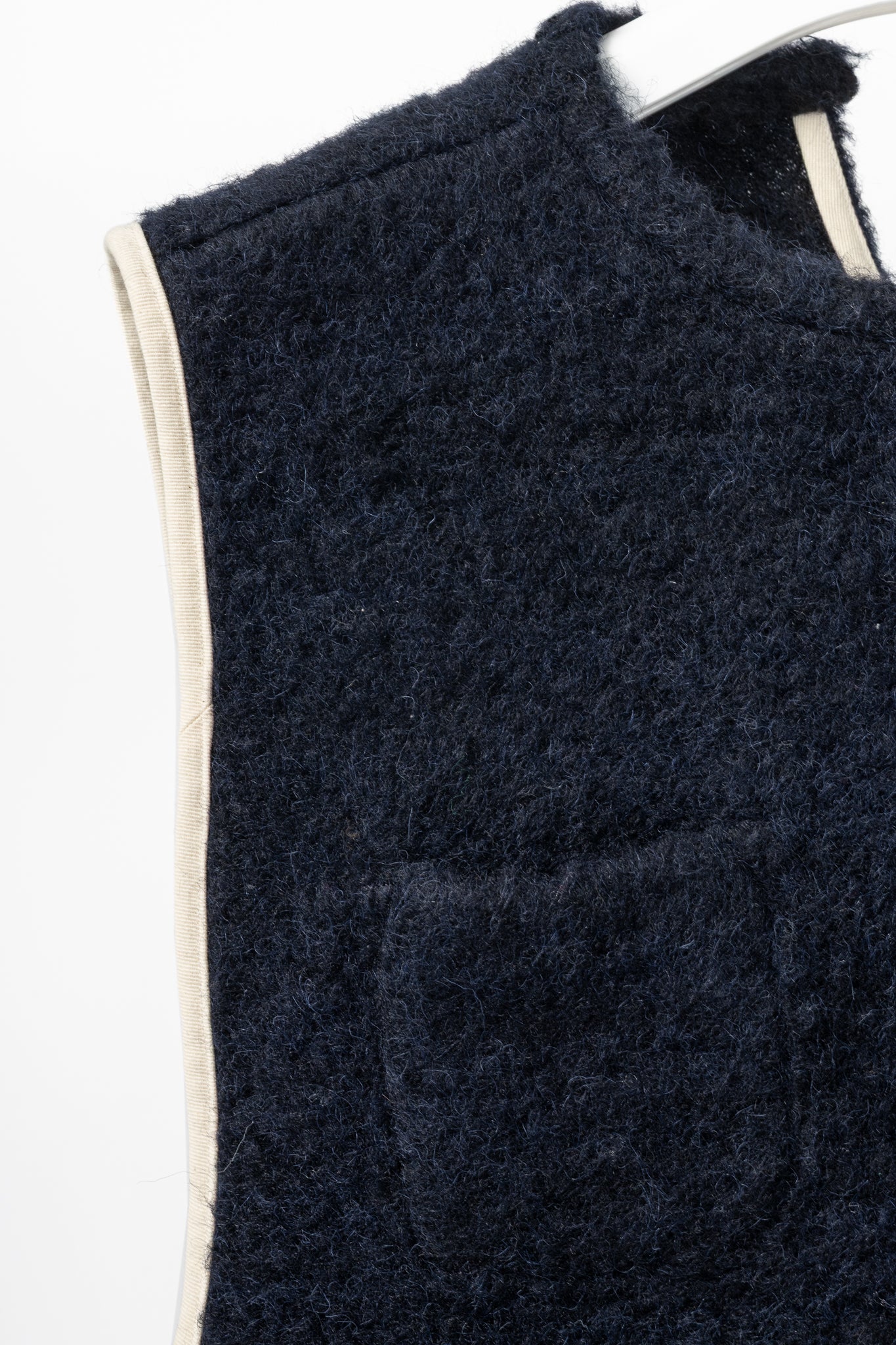 Eleph Fuzz Navy Side-Tie Wool Vest