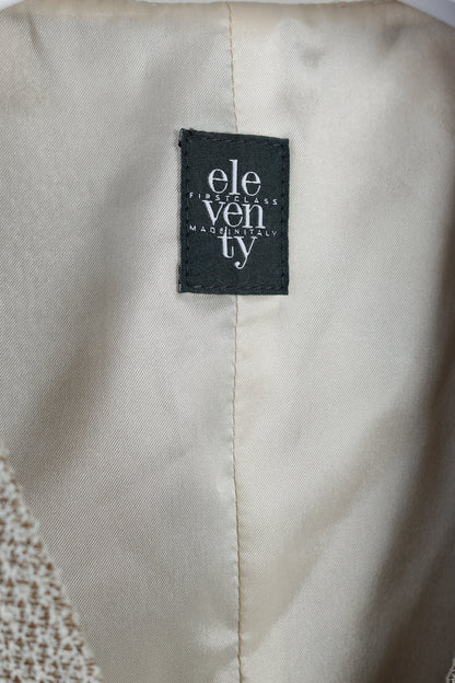 Eleventy Brown Cotton-Blend Tweed Double-Breasted Vest