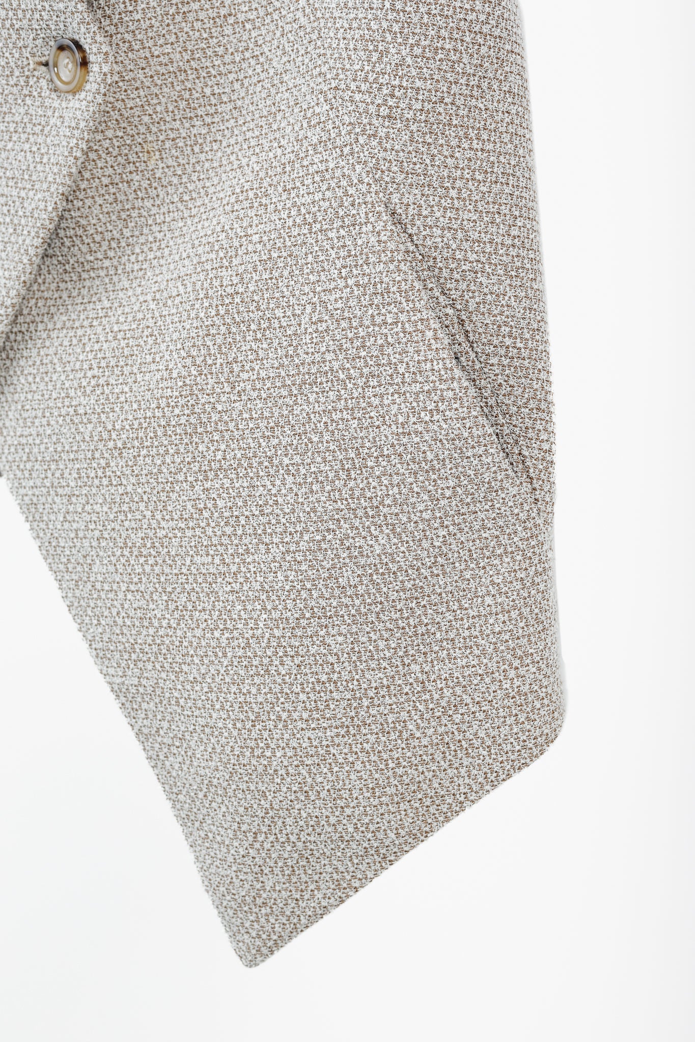 Eleventy Brown Cotton-Blend Tweed Double-Breasted Vest