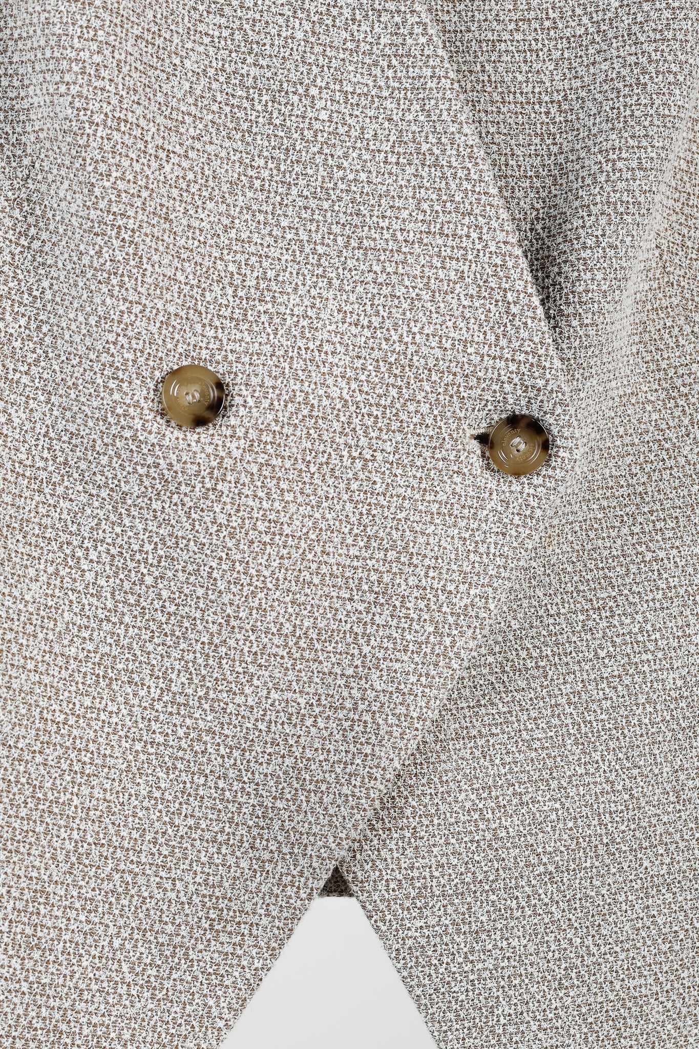 Eleventy Brown Cotton-Blend Tweed Double-Breasted Vest