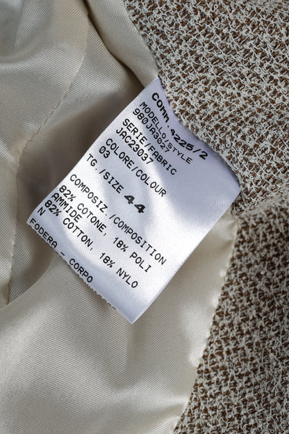 Eleventy Brown Cotton-Blend Tweed Double-Breasted Vest