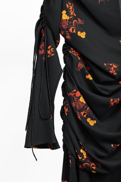 Ellery Above Board Wild Bunch Floral Ruched Maxi Dress