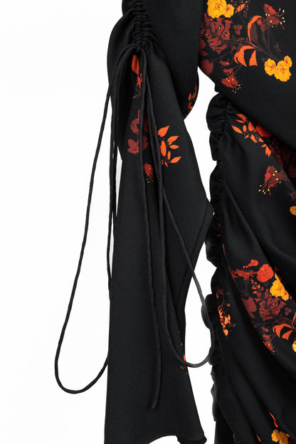 Ellery Above Board Wild Bunch Floral Ruched Maxi Dress