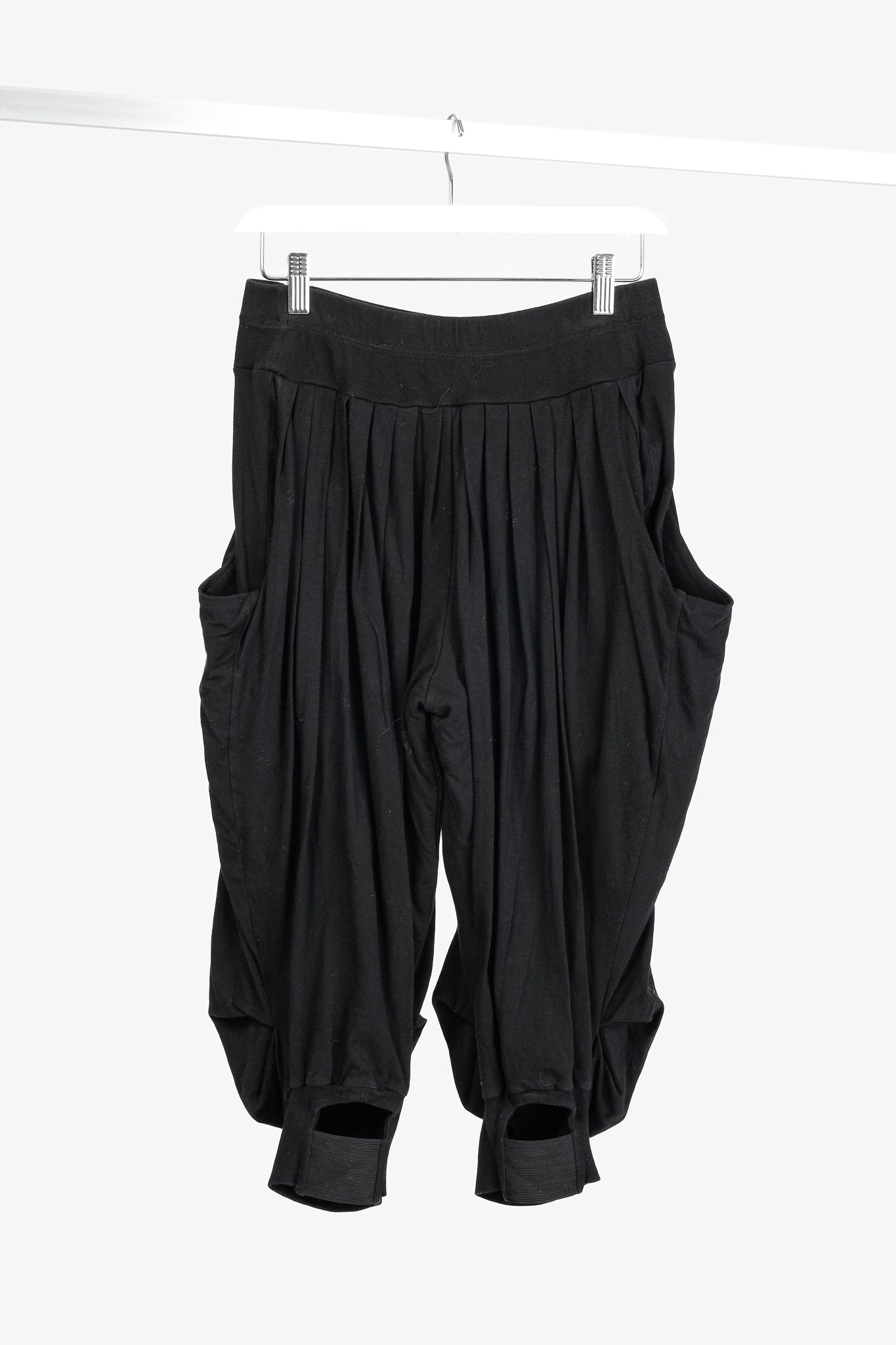 Elm Design Black Cotton-Jersey Pleated Capris