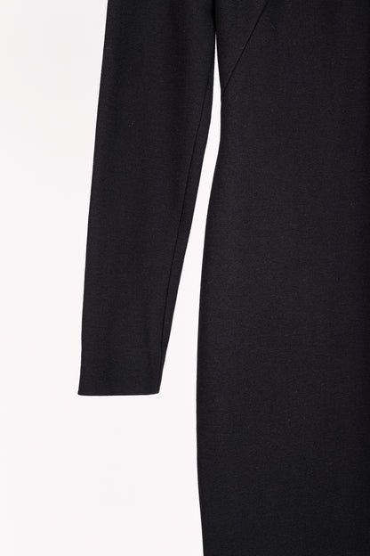 Emilio Pucci Black Knit Lace-Insert Long Sleeve Dress
