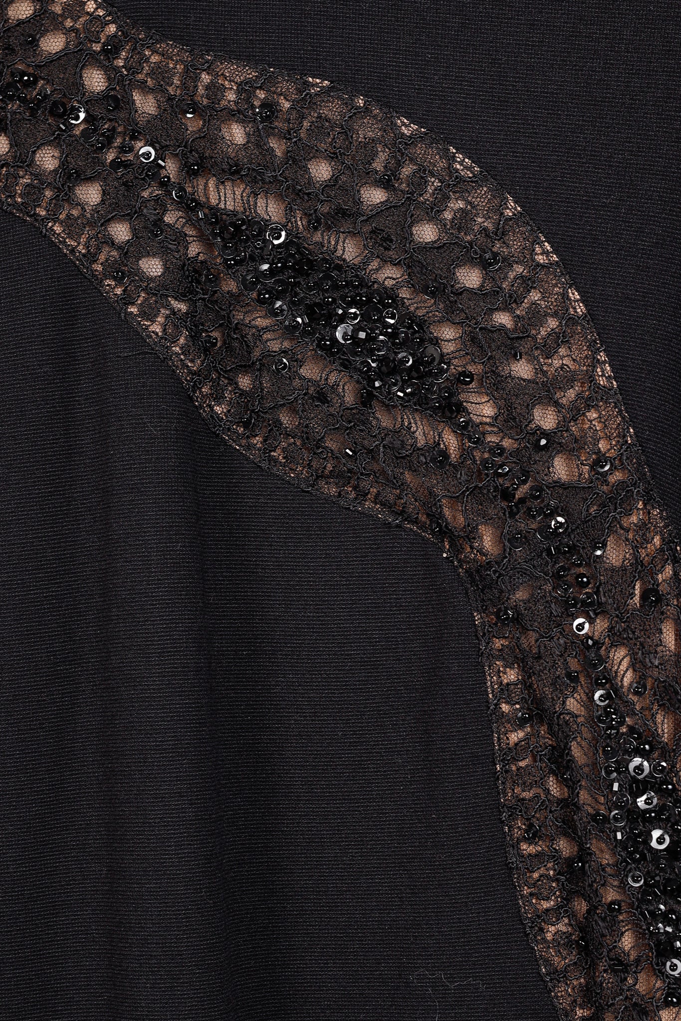 Emilio Pucci Black Knit Lace-Insert Long Sleeve Dress