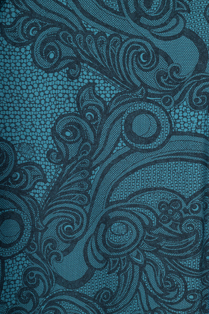 Emilio Pucci PF12 Petrol Wool-Blend Lace-Printed Crepe Dress