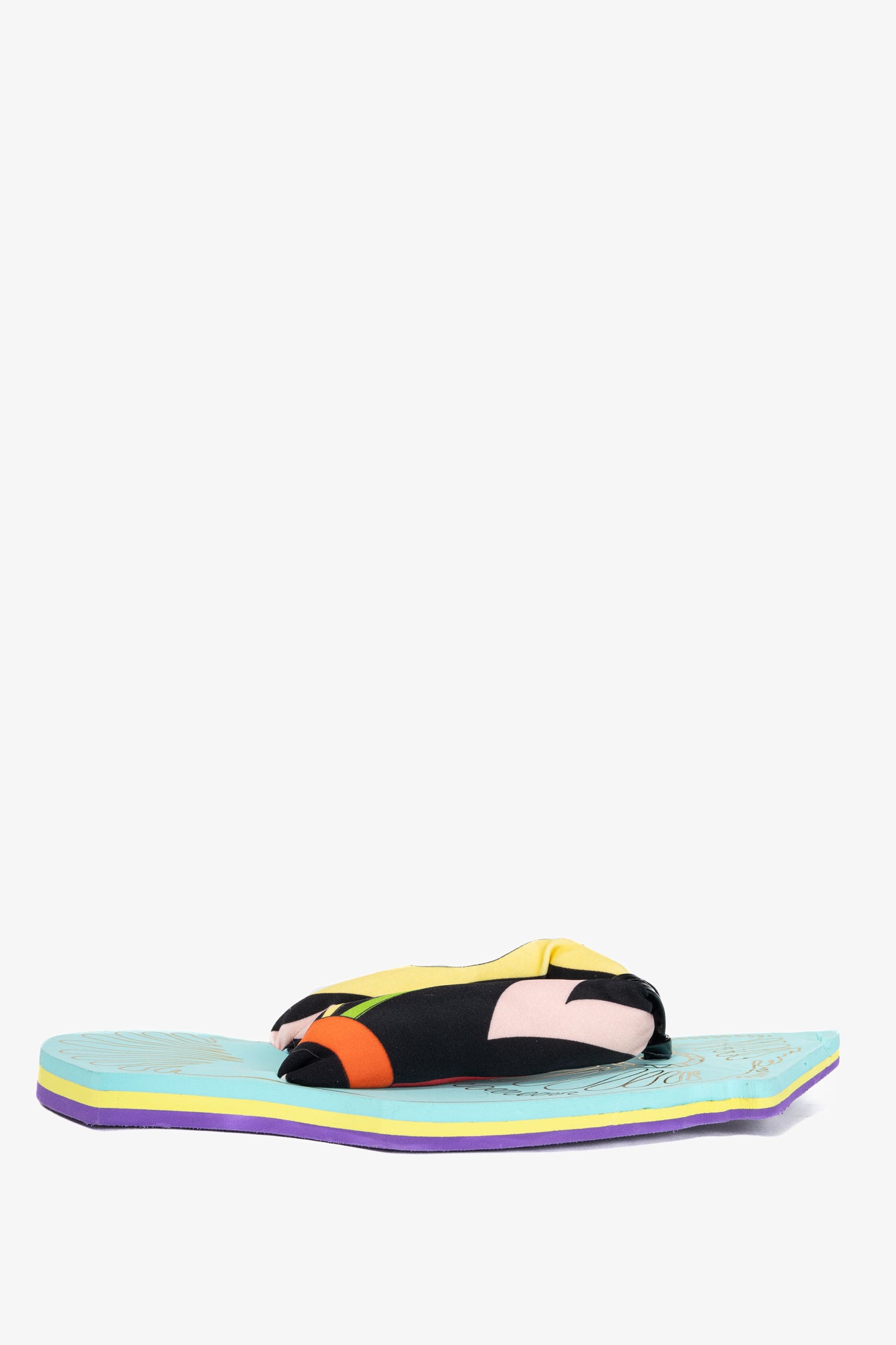 Pucci SS23 Nero & Rosso Marmo-Print Scuba Thong Sandals
