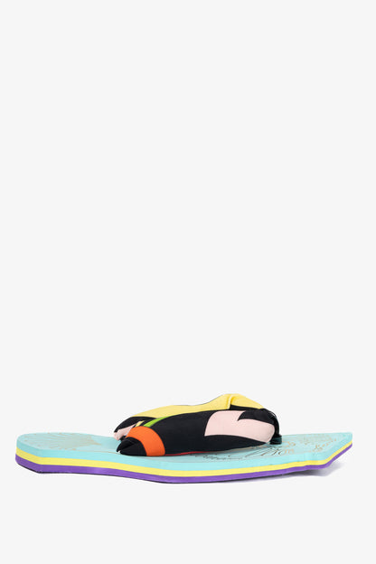 Pucci SS23 Nero & Rosso Marmo-Print Scuba Thong Sandals