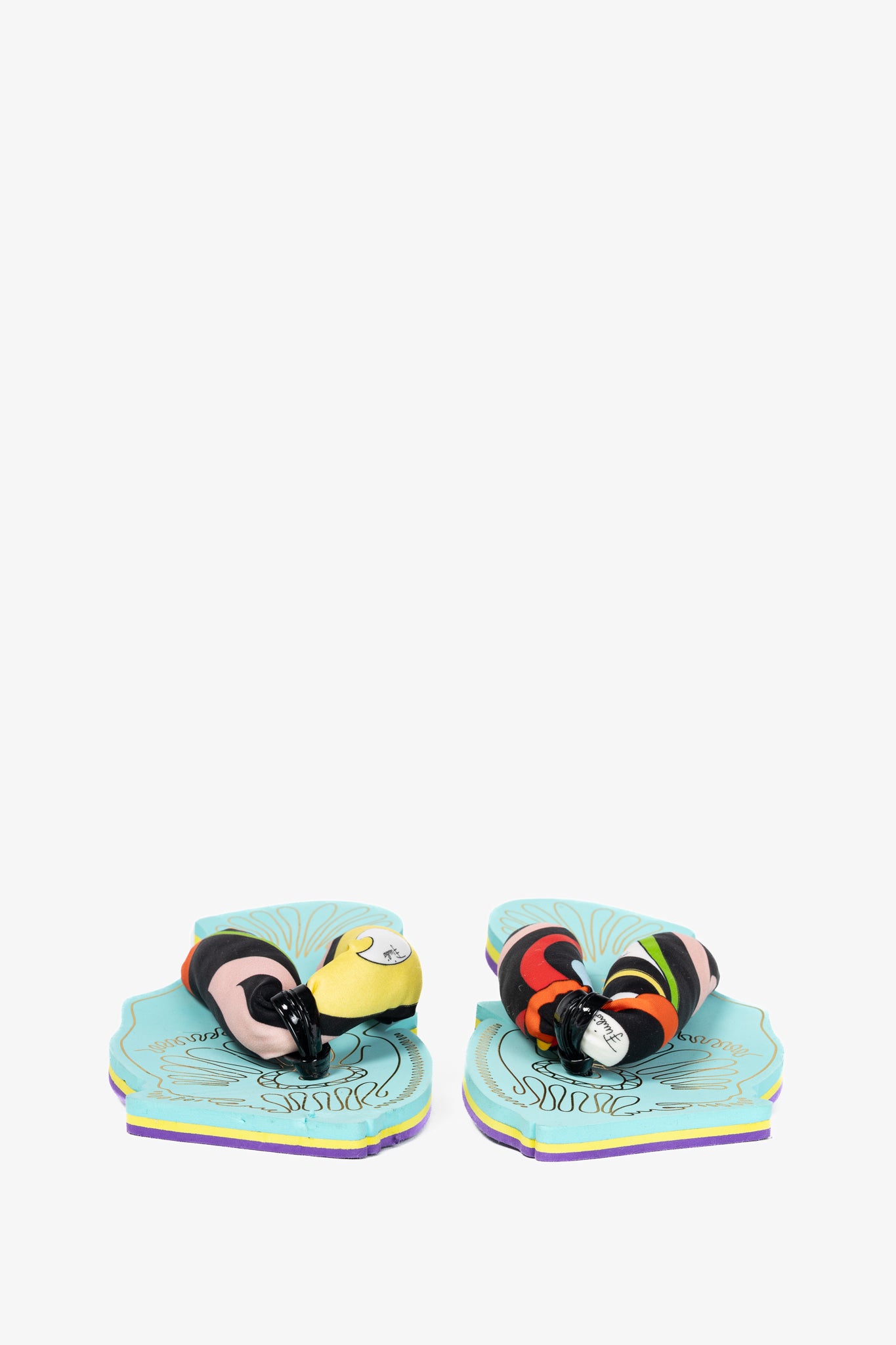 Pucci SS23 Nero & Rosso Marmo-Print Scuba Thong Sandals