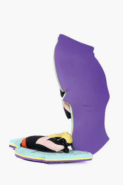 Pucci SS23 Nero & Rosso Marmo-Print Scuba Thong Sandals