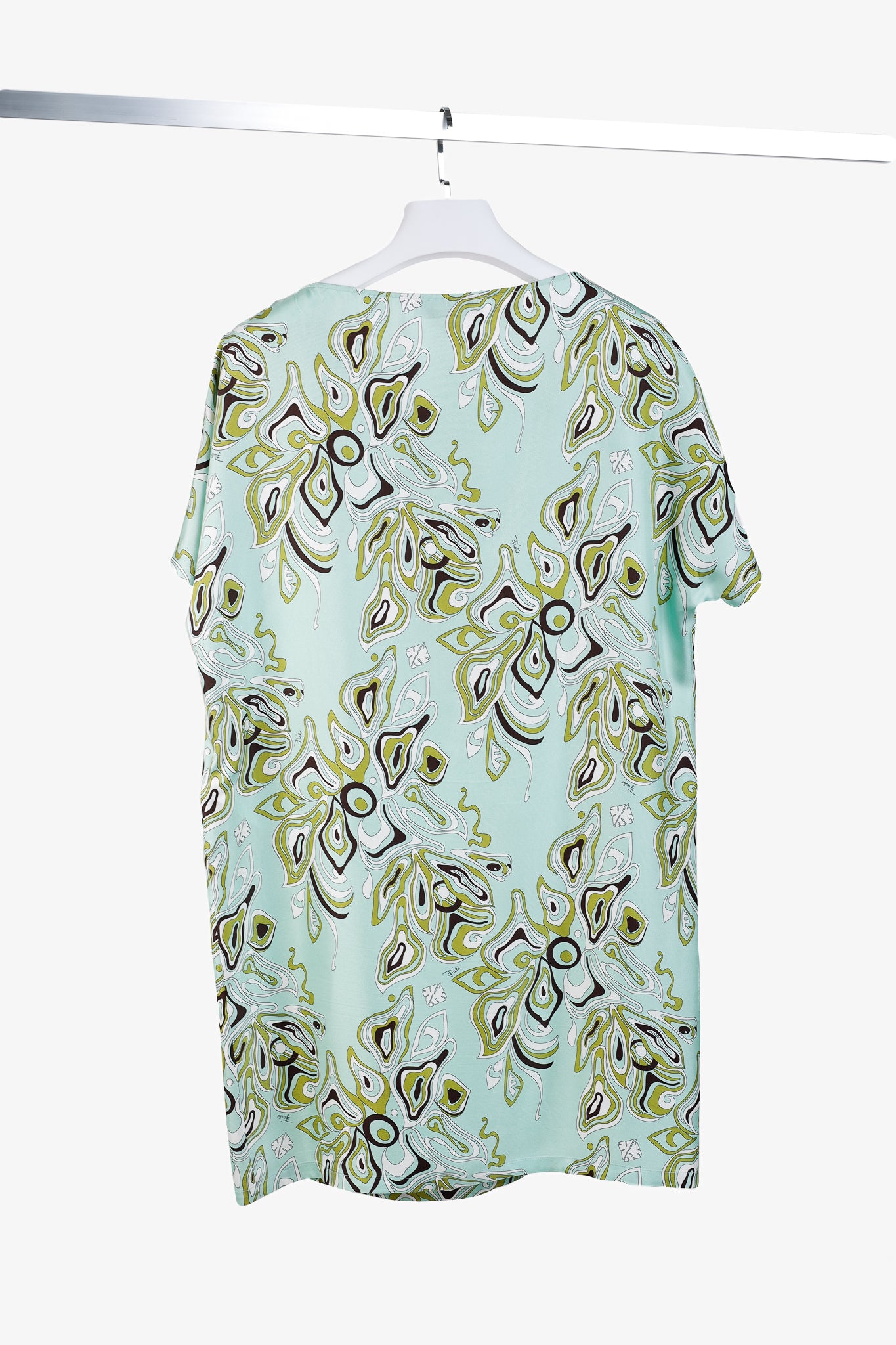 Emilio Pucci Mint Africana Print Silk Mini Dress
