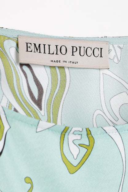 Emilio Pucci Mint Africana Print Silk Mini Dress