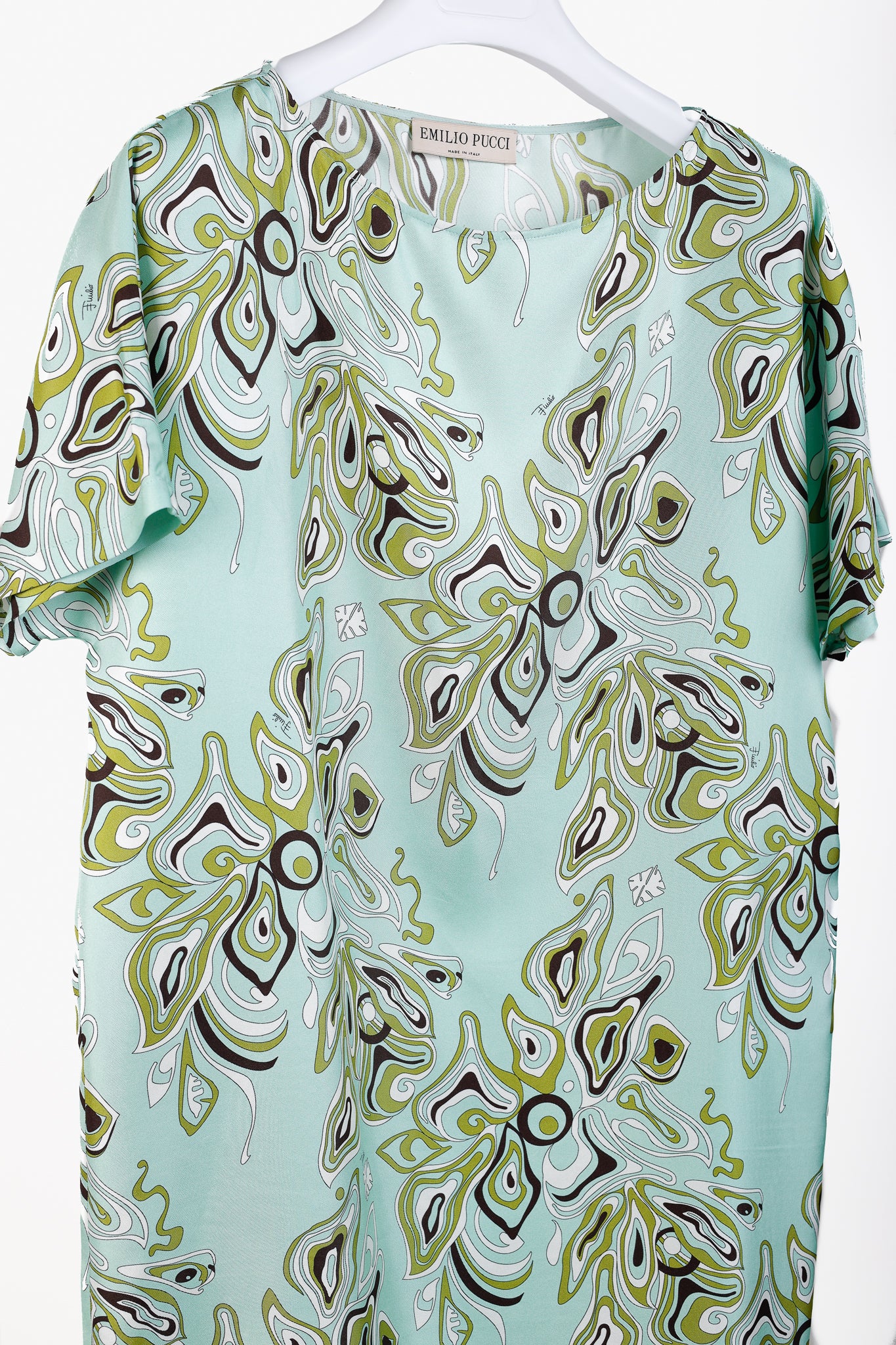 Emilio Pucci Mint Africana Print Silk Mini Dress