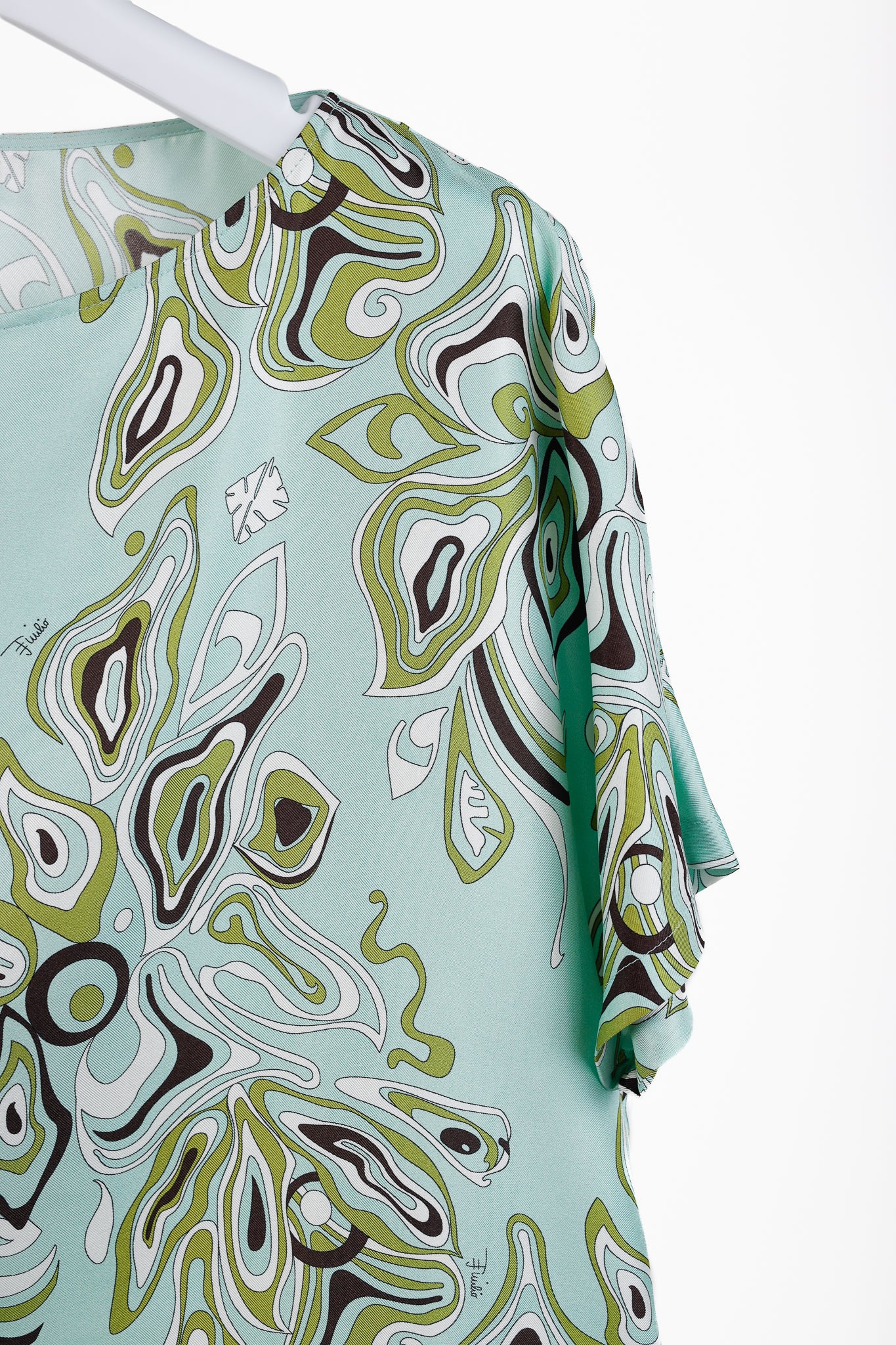 Emilio Pucci Mint Africana Print Silk Mini Dress