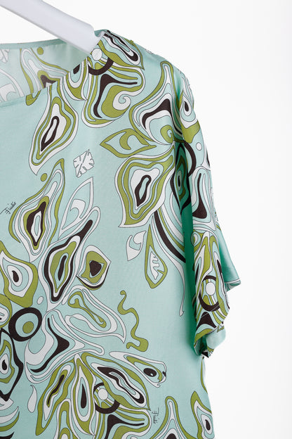 Emilio Pucci Mint Africana Print Silk Mini Dress