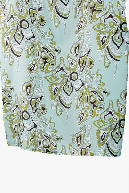 Emilio Pucci Mint Africana Print Silk Mini Dress