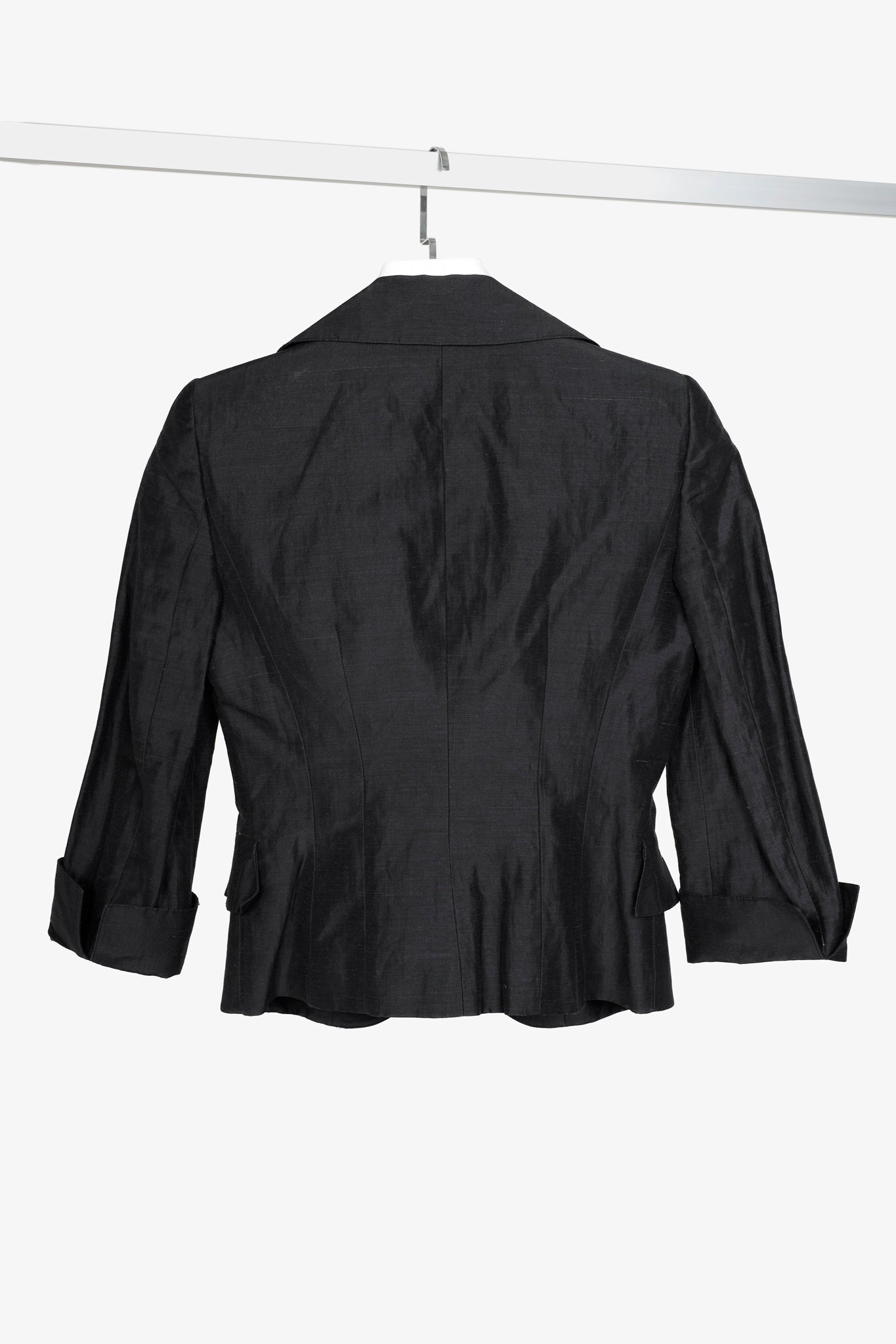 Armani Ruffle Pocket Dark Grey Blazer