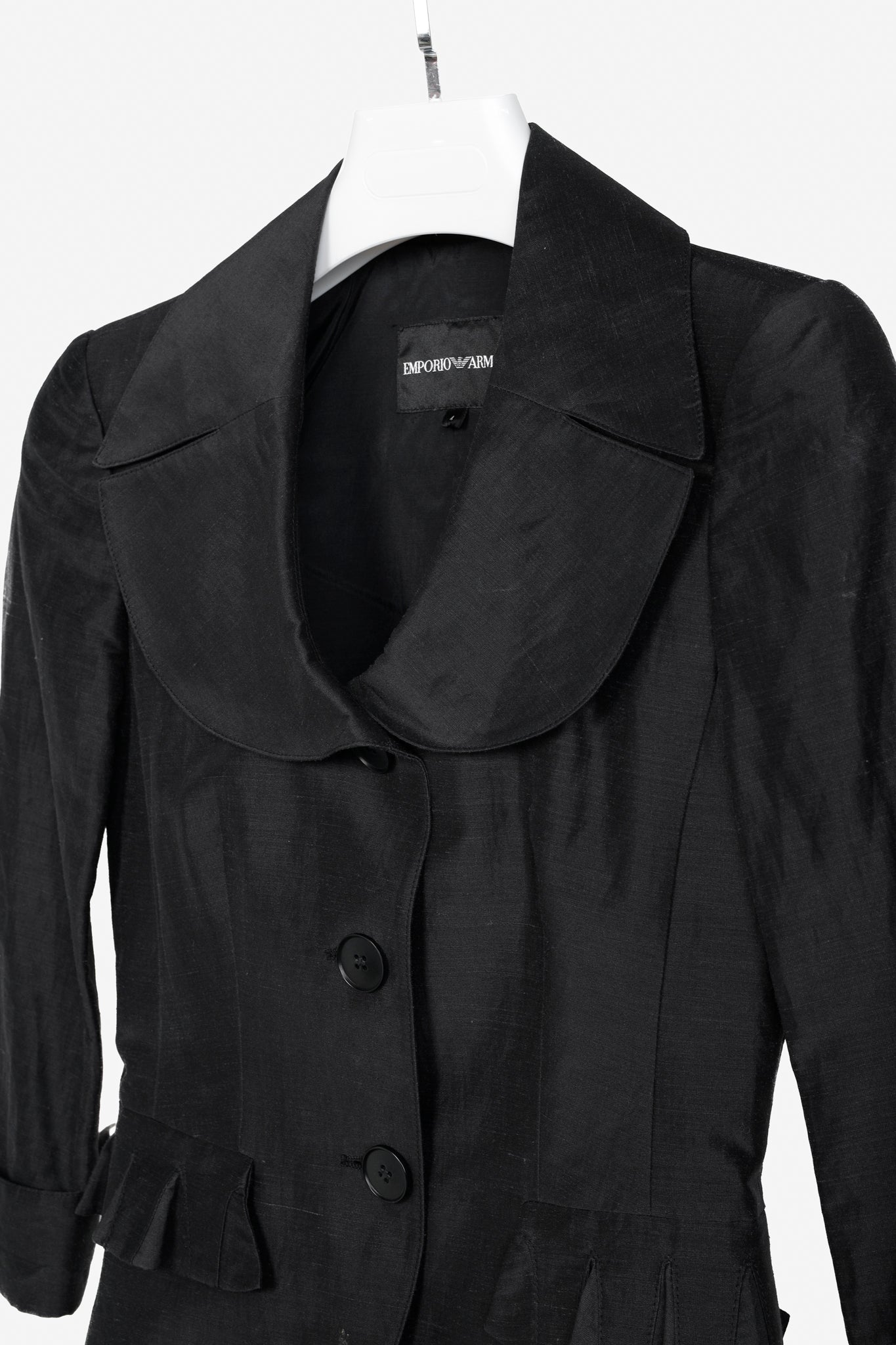 Armani Ruffle Pocket Dark Grey Blazer