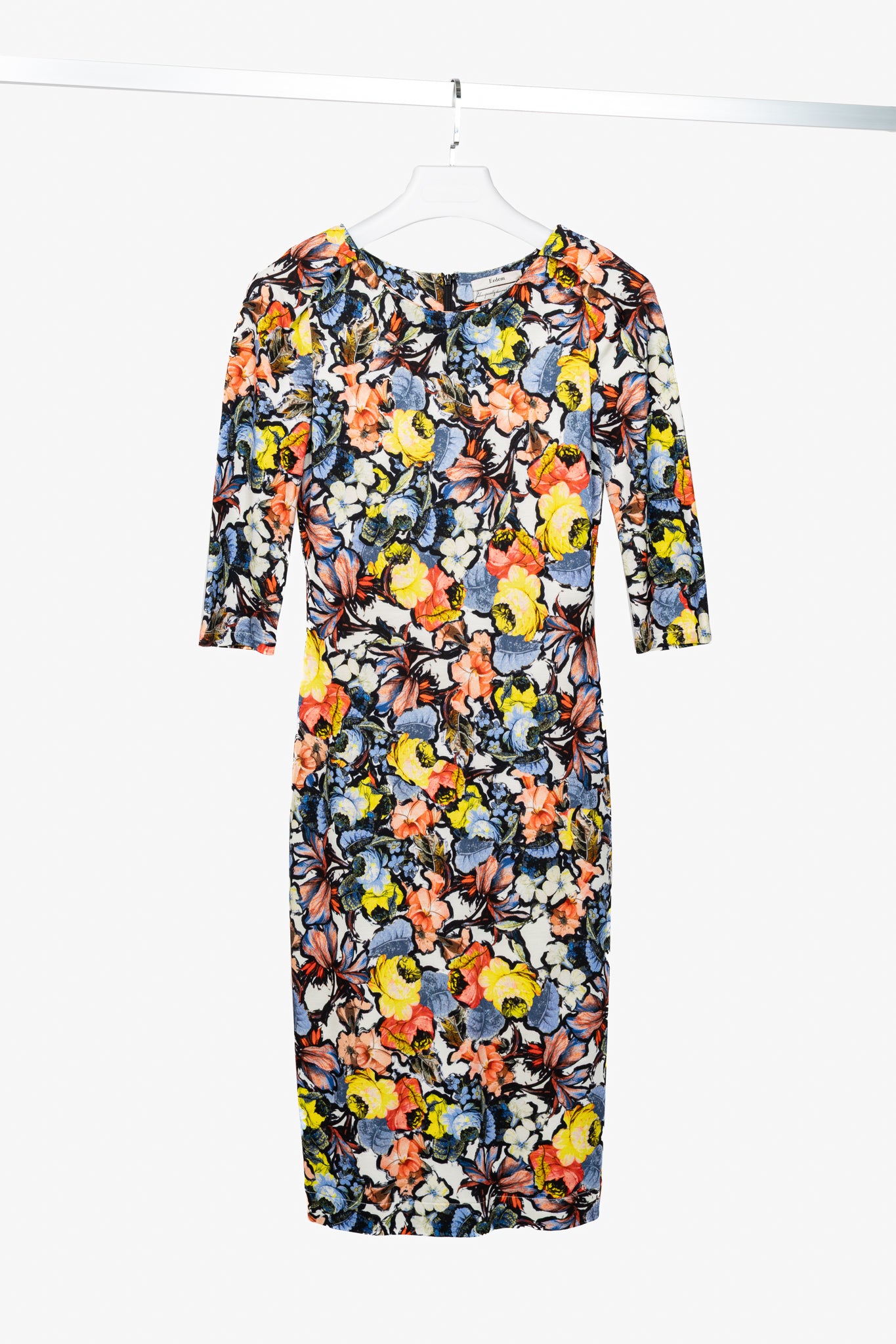 Erdem Wilhelmina Jardim Multi Floral Ponte Jersey Sheath Dress