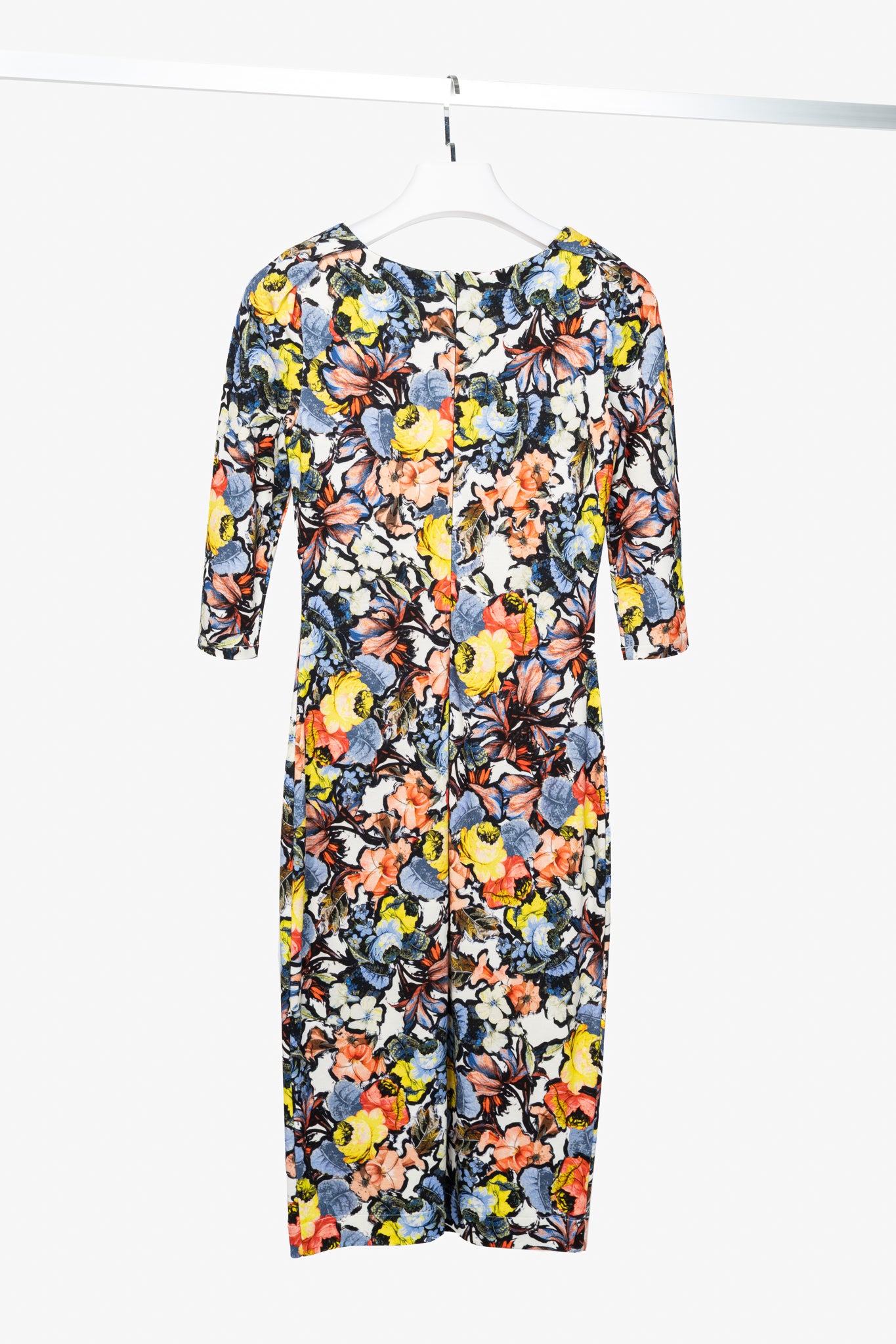 Erdem Wilhelmina Jardim Multi Floral Ponte Jersey Sheath Dress
