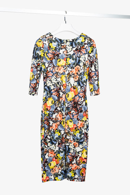 Erdem Wilhelmina Jardim Multi Floral Ponte Jersey Sheath Dress