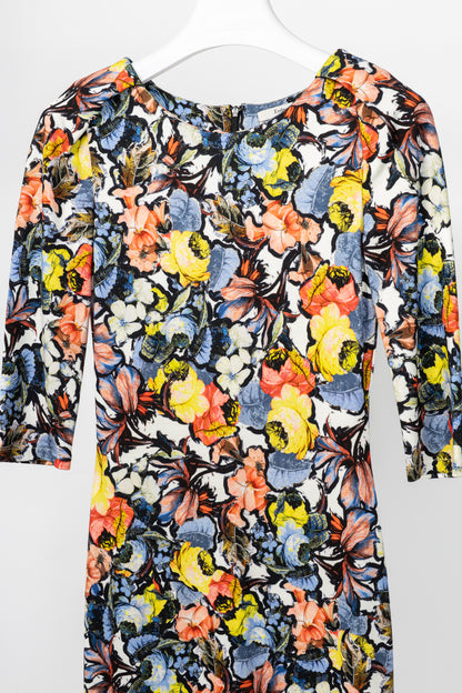 Erdem Wilhelmina Jardim Multi Floral Ponte Jersey Sheath Dress