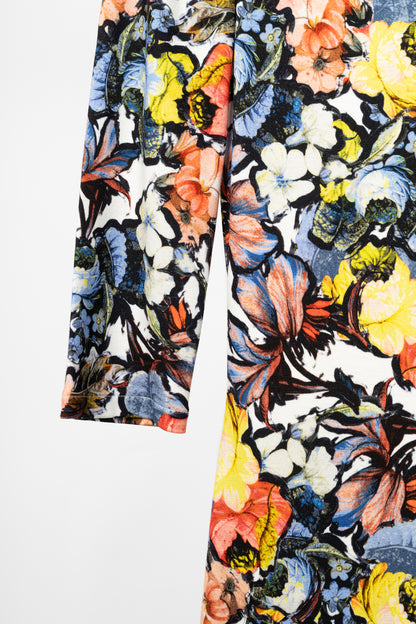 Erdem Wilhelmina Jardim Multi Floral Ponte Jersey Sheath Dress