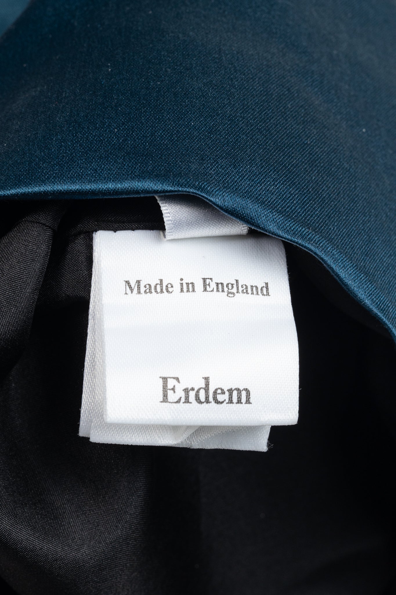 Erdem Teal Silk Satin Embellished-Yoke Pleated Dress