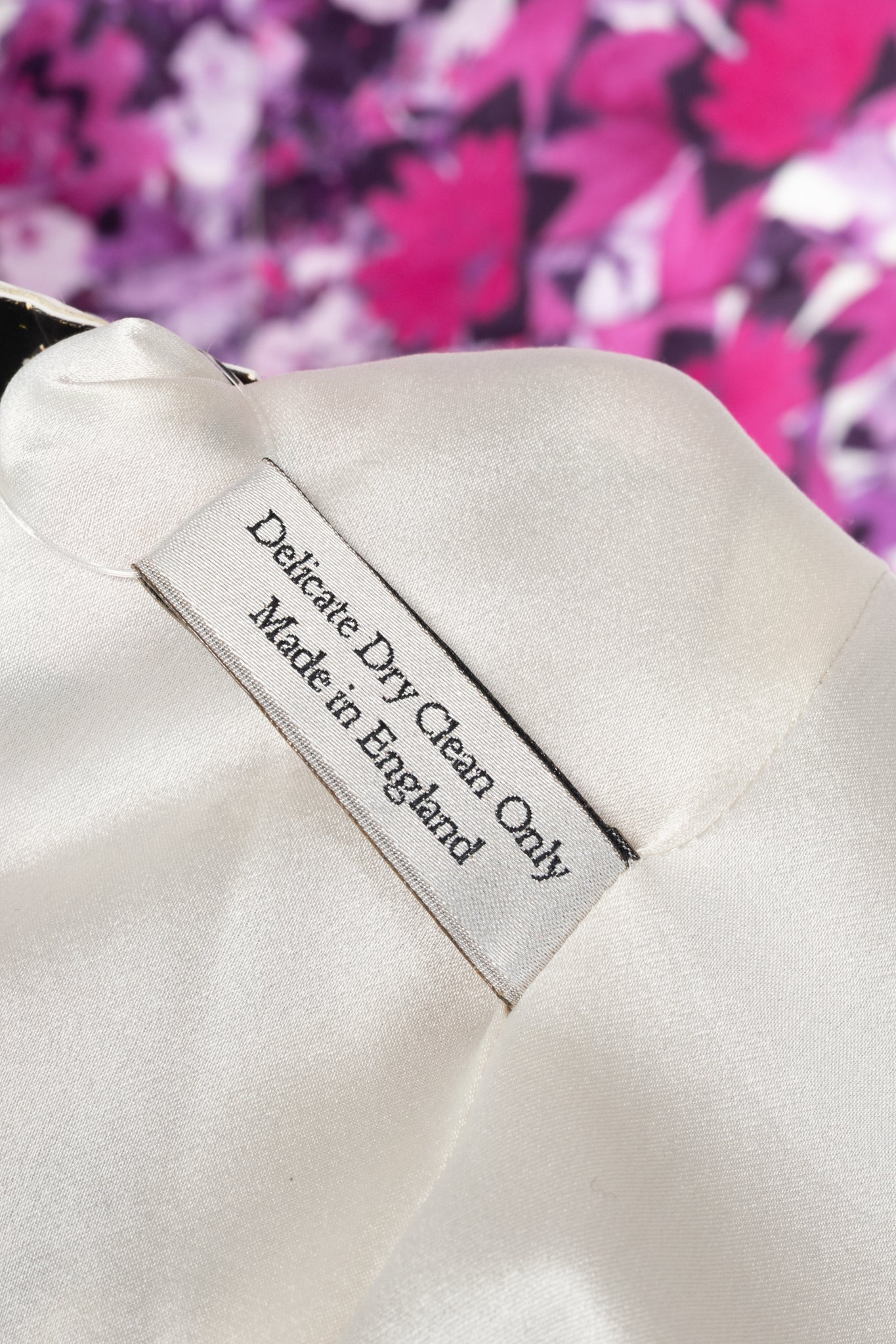 Erdem White & Purple Floral Silk-Satin Dress