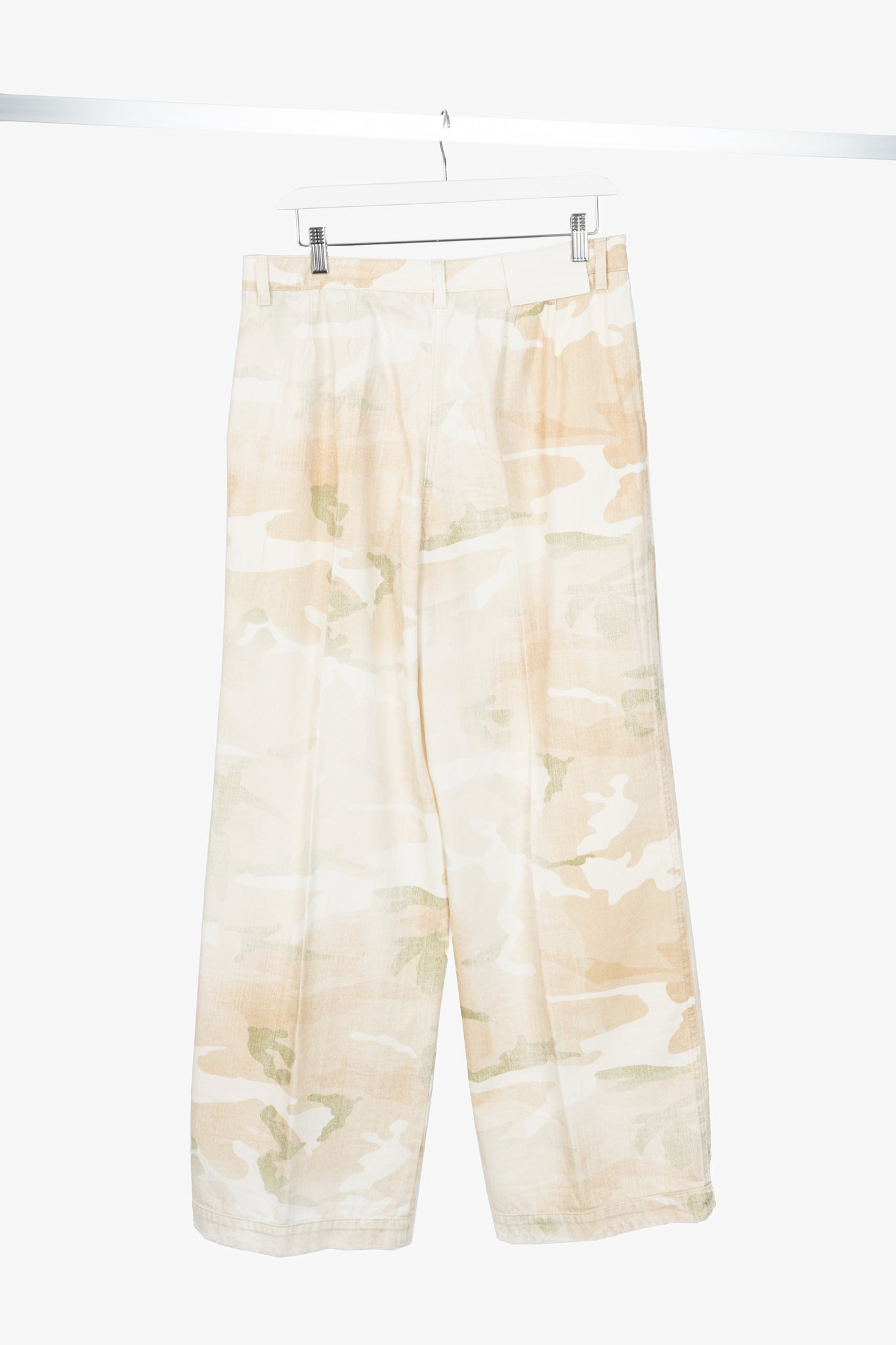 Ermanno Scervino SS23 Runway Beige Camouflage Wide-Leg Jeans
