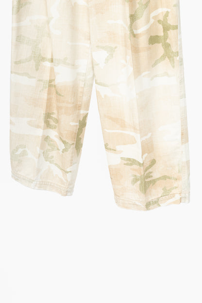 Ermanno Scervino SS23 Runway Beige Camouflage Wide-Leg Jeans