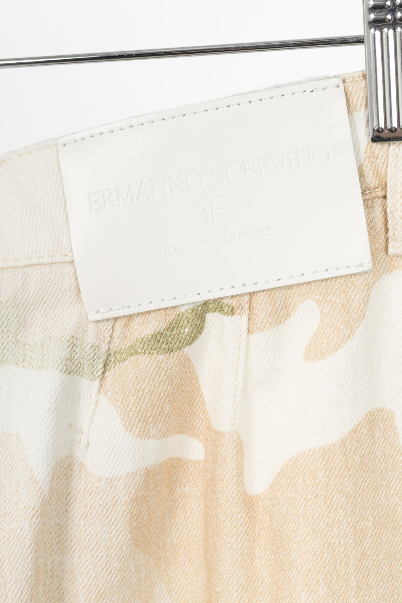 Ermanno Scervino SS23 Runway Beige Camouflage Wide-Leg Jeans