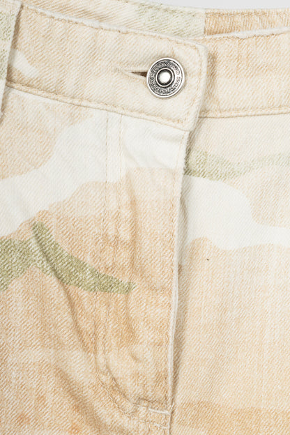 Ermanno Scervino SS23 Runway Beige Camouflage Wide-Leg Jeans