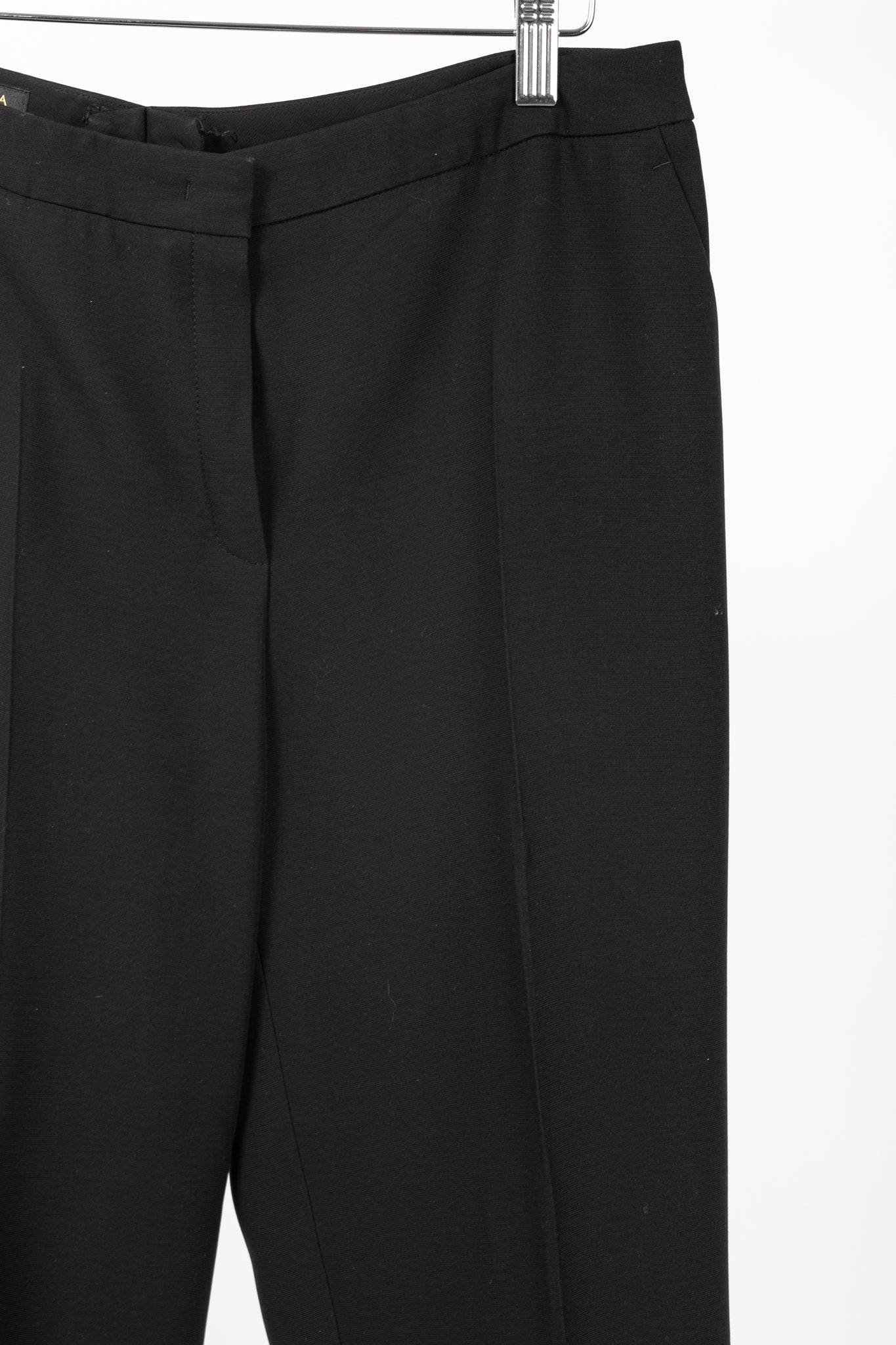 Escada Tamineh Black Silk & Wool Crepe Straight-Leg Trousers