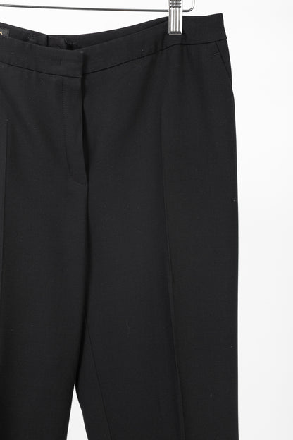 Escada Tamineh Black Silk & Wool Crepe Straight-Leg Trousers