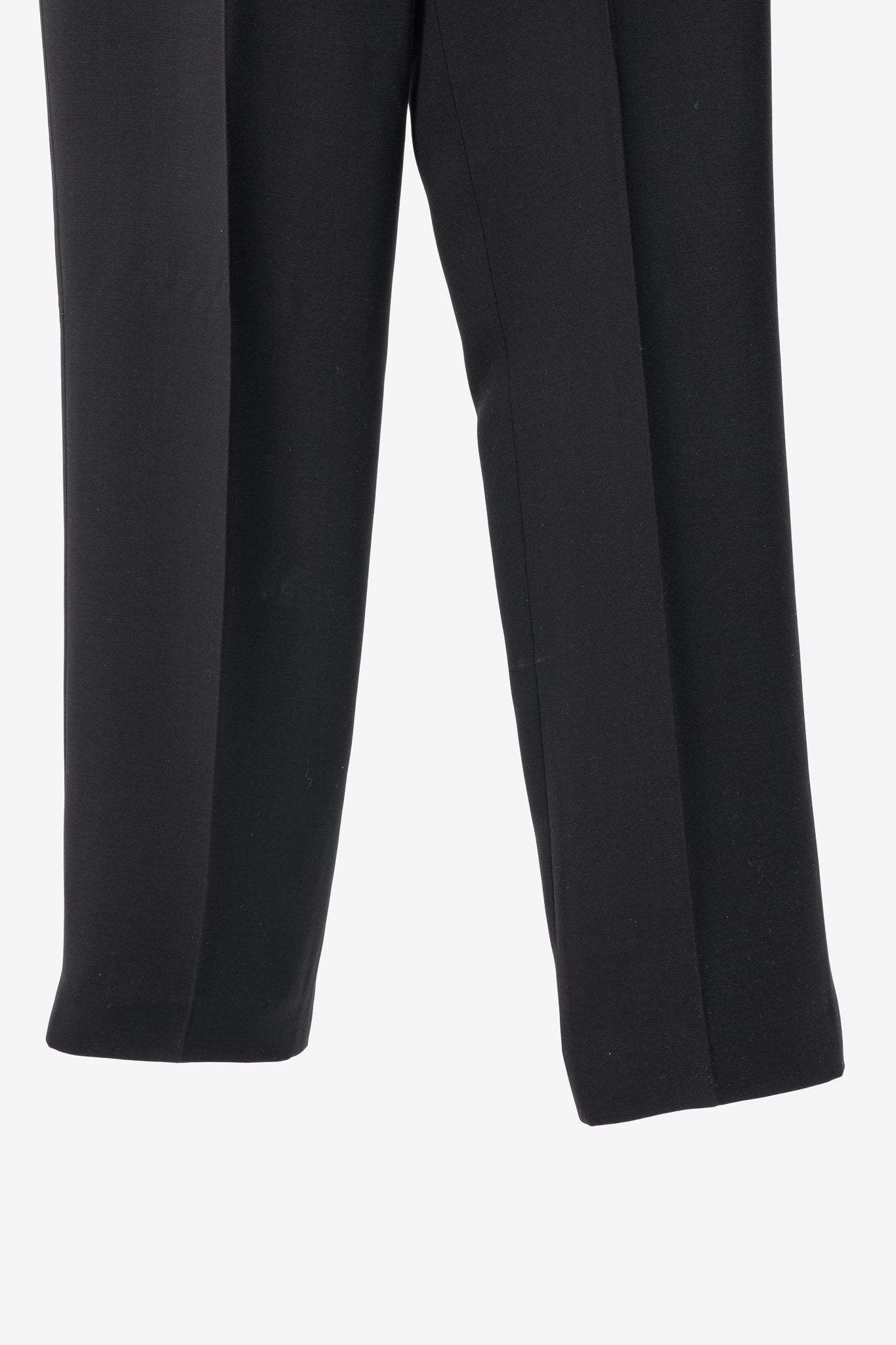 Escada Tamineh Black Silk & Wool Crepe Straight-Leg Trousers