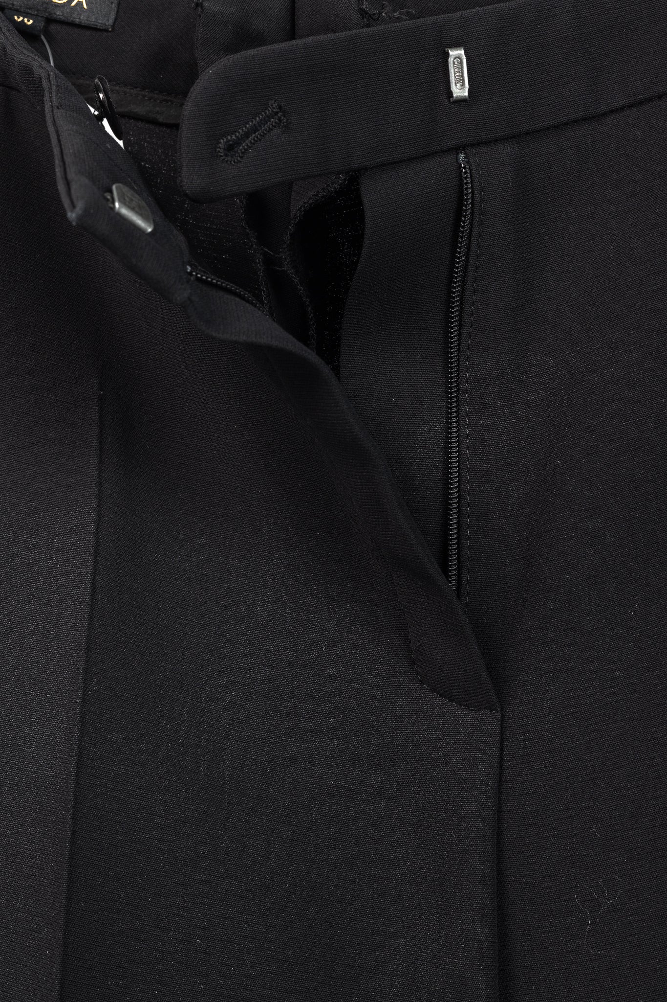 Escada Tamineh Black Silk & Wool Crepe Straight-Leg Trousers