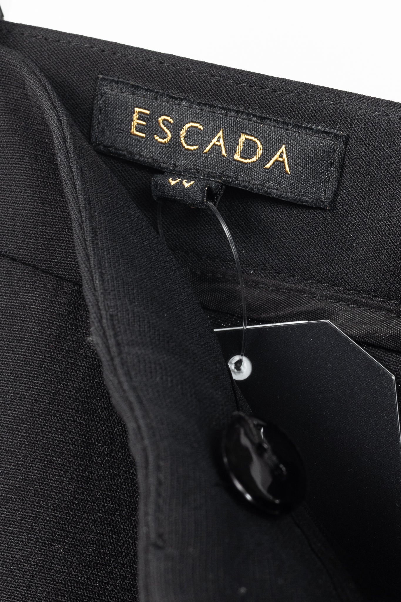 Escada Tamineh Black Silk & Wool Crepe Straight-Leg Trousers