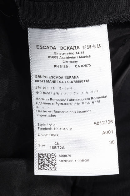 Escada Tamineh Black Silk & Wool Crepe Straight-Leg Trousers