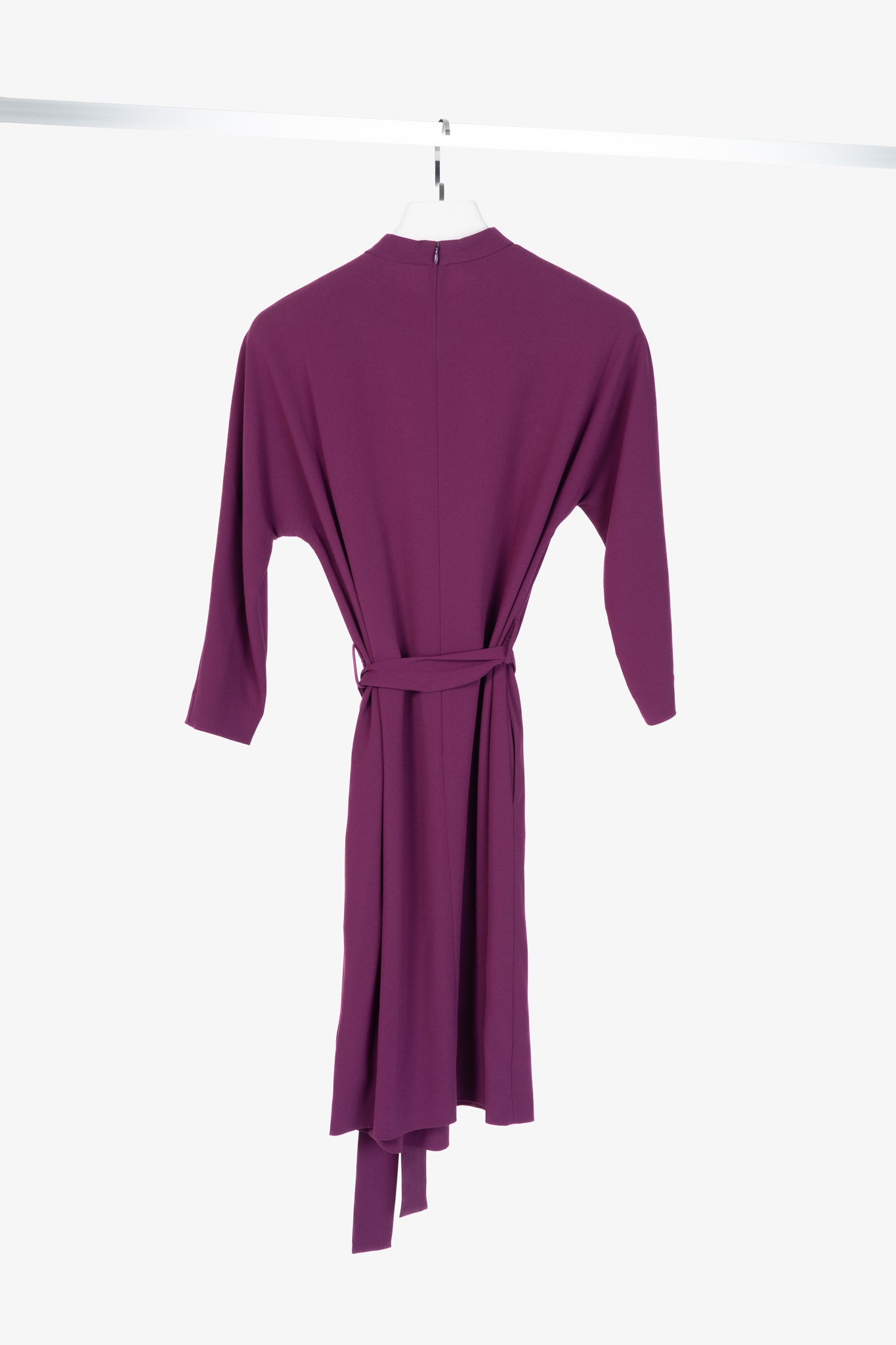 Escada AW17 Runway Dao Purple Calla Crepe Belted Dress