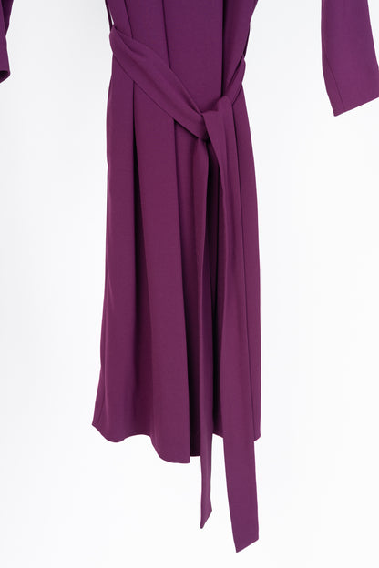 Escada AW17 Runway Dao Purple Calla Crepe Belted Dress